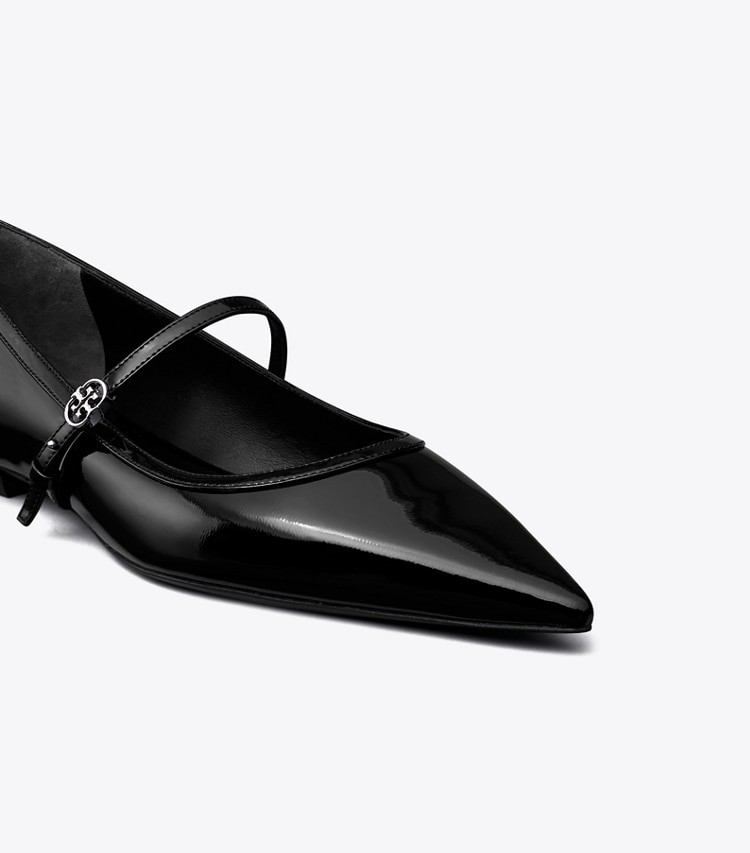 Tory Burch designer flats Double T Buckle Mary Jane in PERFECT BLACK / PERFECT BLACK detail
