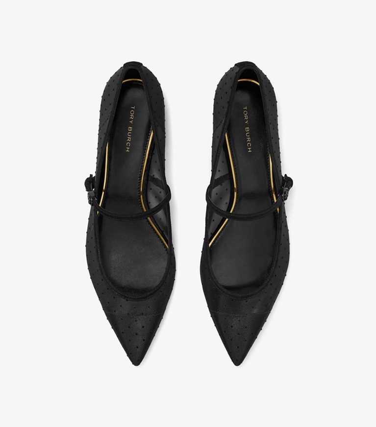 Tory Burch designer flats Double T Buckle Mary Jane in NERO angle