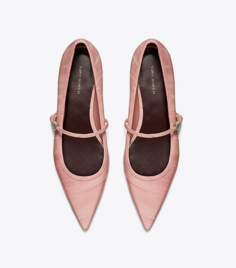 Tory Burch designer flats Double T Buckle Mary Jane in ROSEWOOD / ROSEWOOD angle
