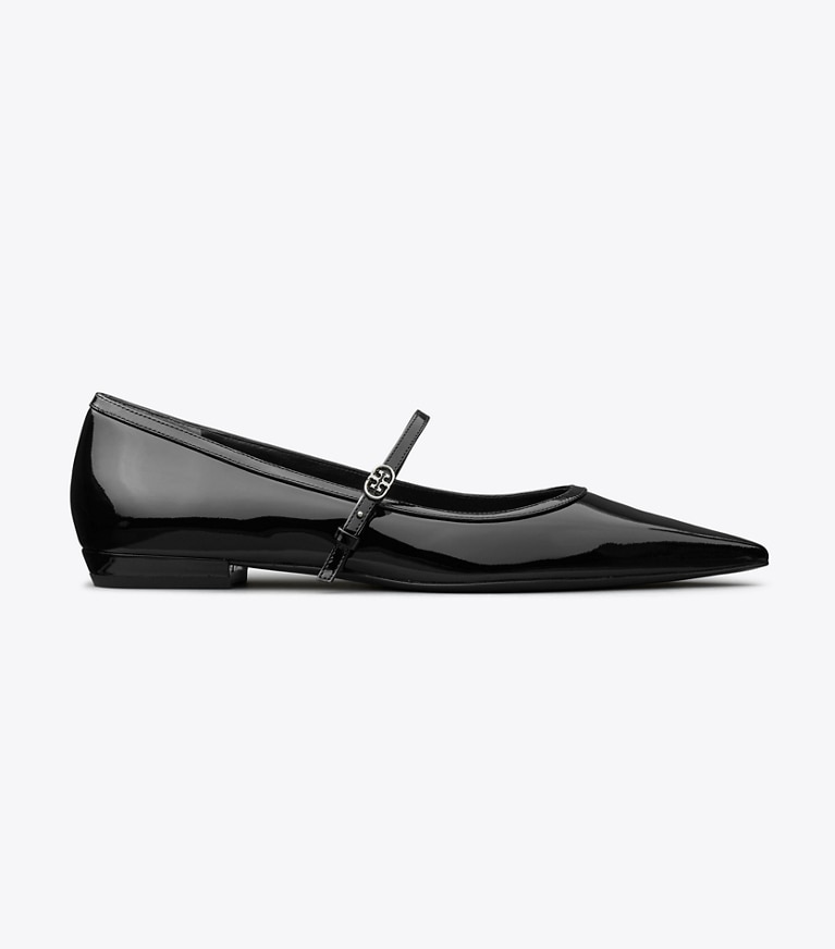 Tory Burch designer flats Double T Buckle Mary Jane in PERFECT BLACK / PERFECT BLACK angle