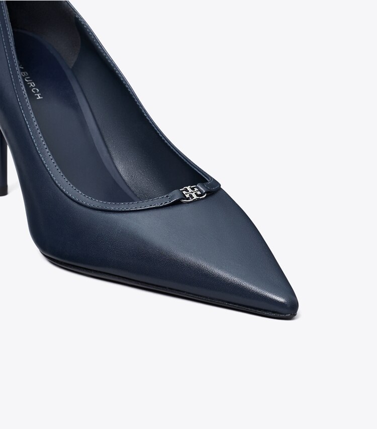 Tory Burch designer heels Double T Buckle Pump in NEW NAVY / NEW NAVY detail