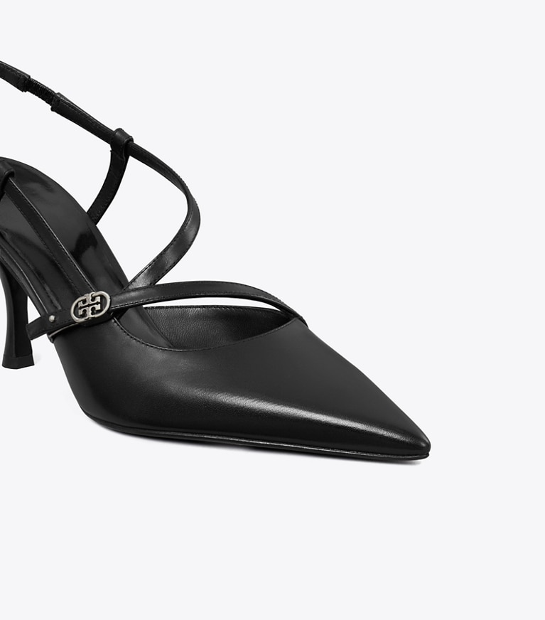 Tory Burch designer heels Double T Buckle Pump in PERFECT BLACK detail