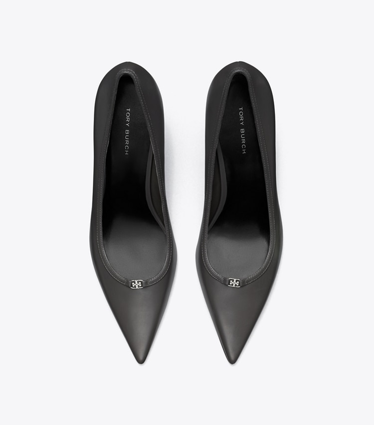 Tory Burch designer escarpins Double T Buckle Pump in DARK GRIGIO / DARK GRIGIO dessus