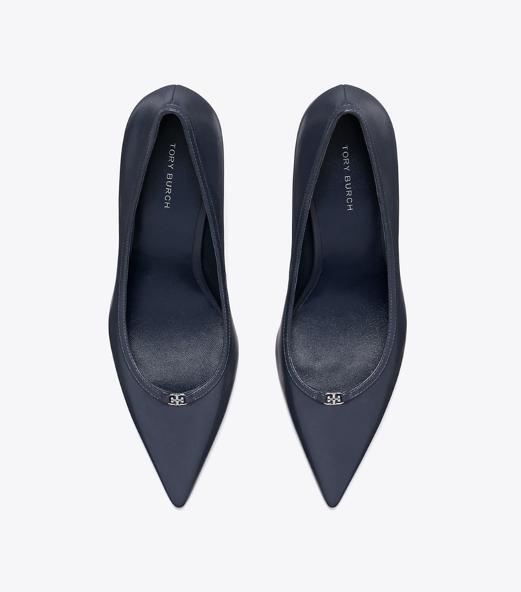 Tory Burch designer heels Double T Buckle Pump in NEW NAVY / NEW NAVY overhead