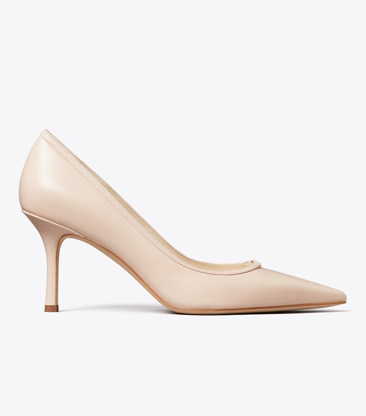 Tory Burch designer heels Double T Buckle Pump in SOFT PINK / SOFT PINK side