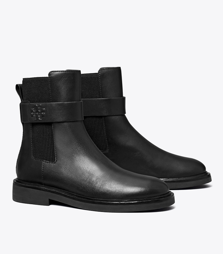 Tory Burch designer ankle boots Double T Chelsea Boot in PERFECT BLACK / PERFECT BLACK angle