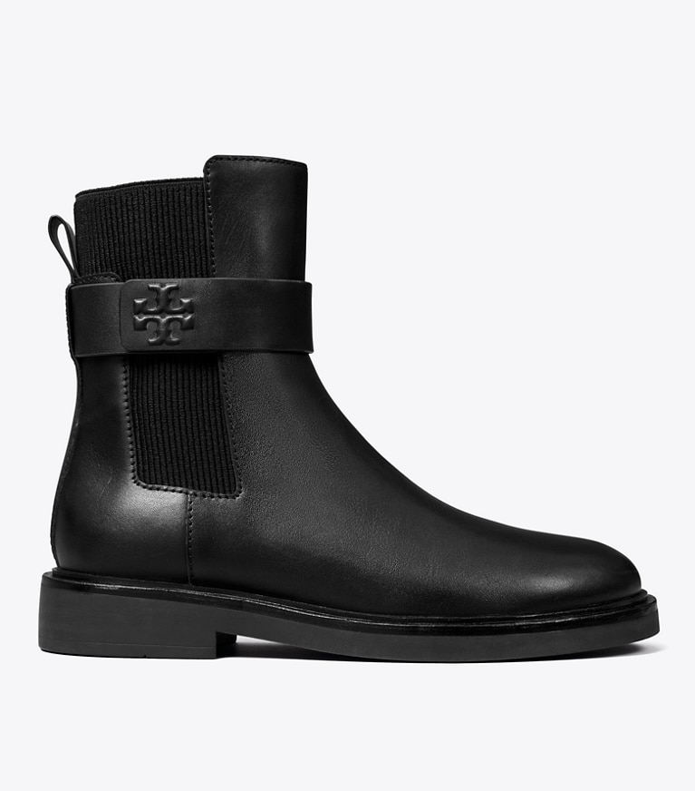 Tory Burch designer ankle boots Double T Chelsea Boot in PERFECT BLACK / PERFECT BLACK angle