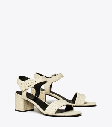 Tory Burch designer sandals Double T City Sandal in GRAIN angle