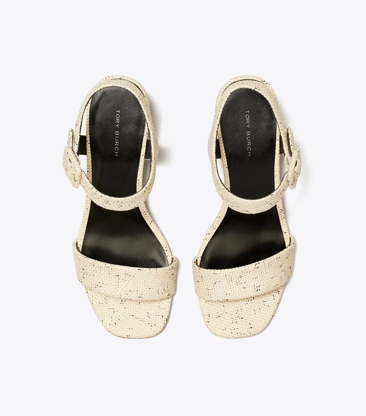 Tory Burch designer sandals Double T City Sandal in GRAIN overhead