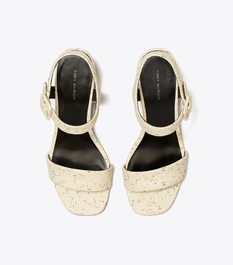 Tory Burch designer sandals Double T City Sandal in GRAIN angle