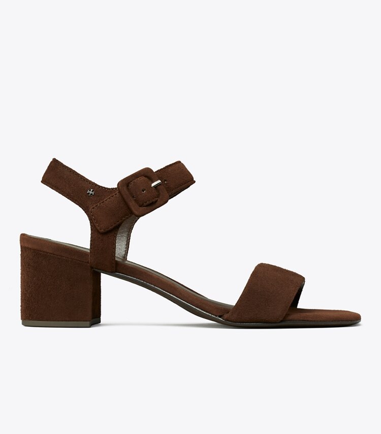 Tory Burch designer sandals Double T City Sandal in DARK COCOA side