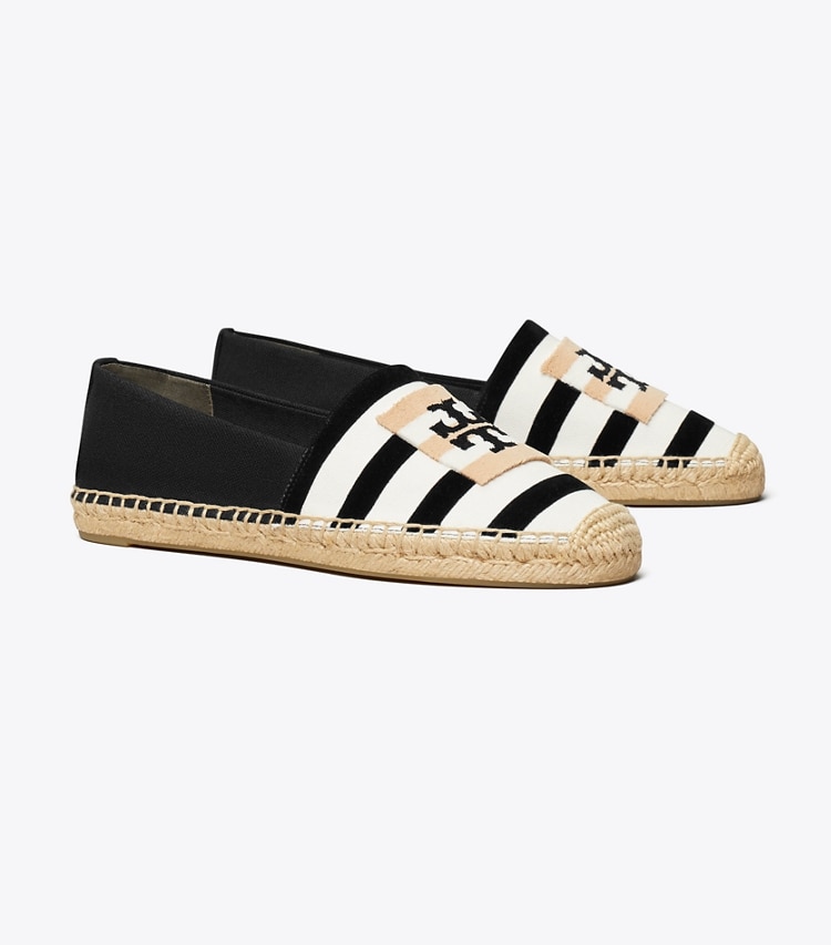 Tory Burch designer エスパドリーユ ダブルT エスパドリーユ in NATURAL / NERO angle