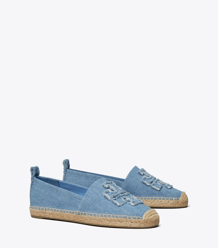 Tory Burch designer espadrilles Double T Espadrille in DENIM angle