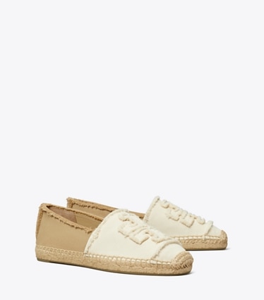 Tory Burch designer espadrilles Double T Espadrille in NATURALE / NATURALE / CRETA angle