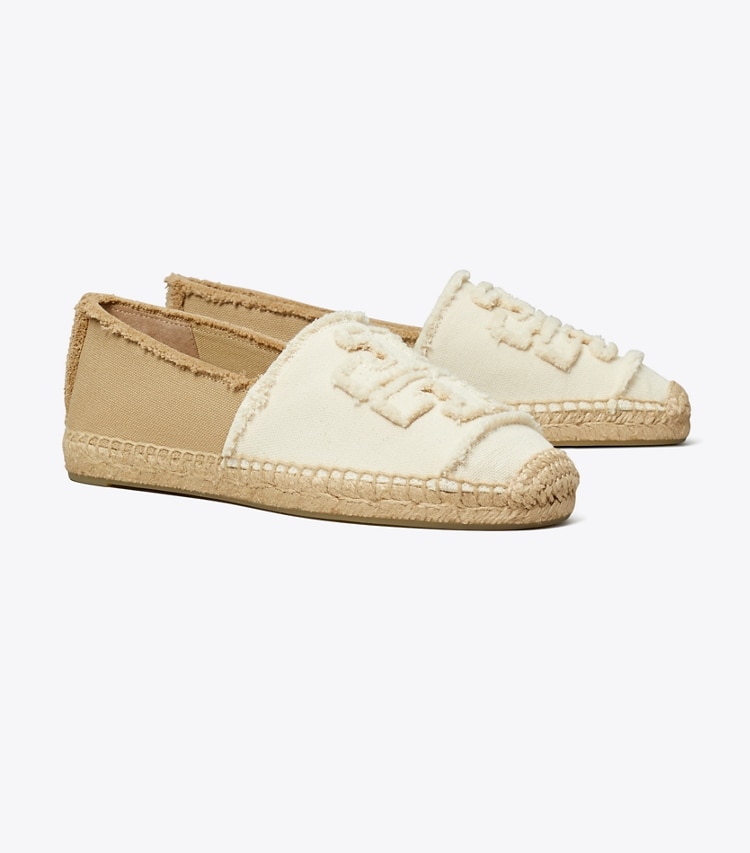 Tory Burch designer espadrilles Double T Espadrille in NATURALE / NATURALE / CRETA angle