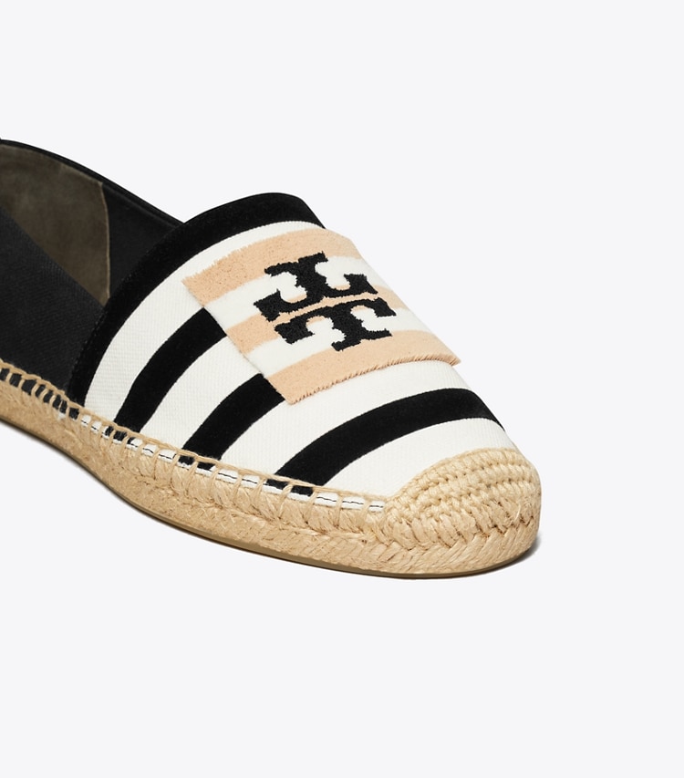 Tory Burch designer エスパドリーユ ダブルT エスパドリーユ in NATURAL / NERO ディテール