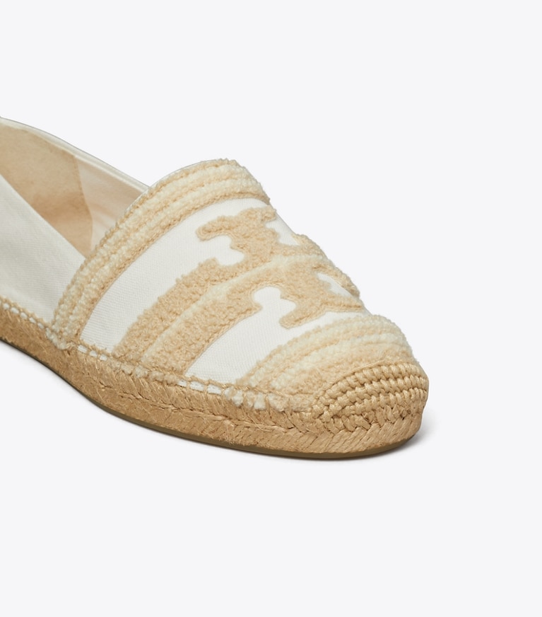 Tory Burch designer espadrilles Double T Espadrille in NATURAL / LIGHT ALABASTER angle