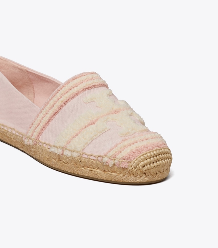 Tory Burch designer espadrilles Double T Espadrille in PINK TULLE angle