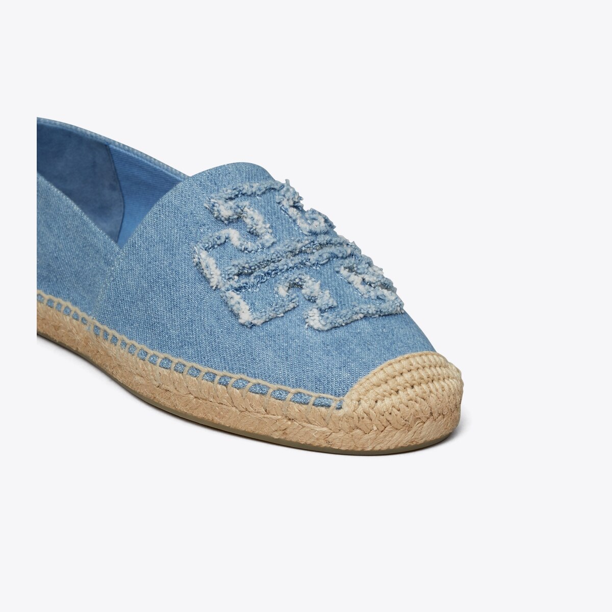 靴 TORY BURCH WESTON FLAT ESPADRILE DENIM Tory Burch Weston Flat Espadrille Denim Chambray Canvas