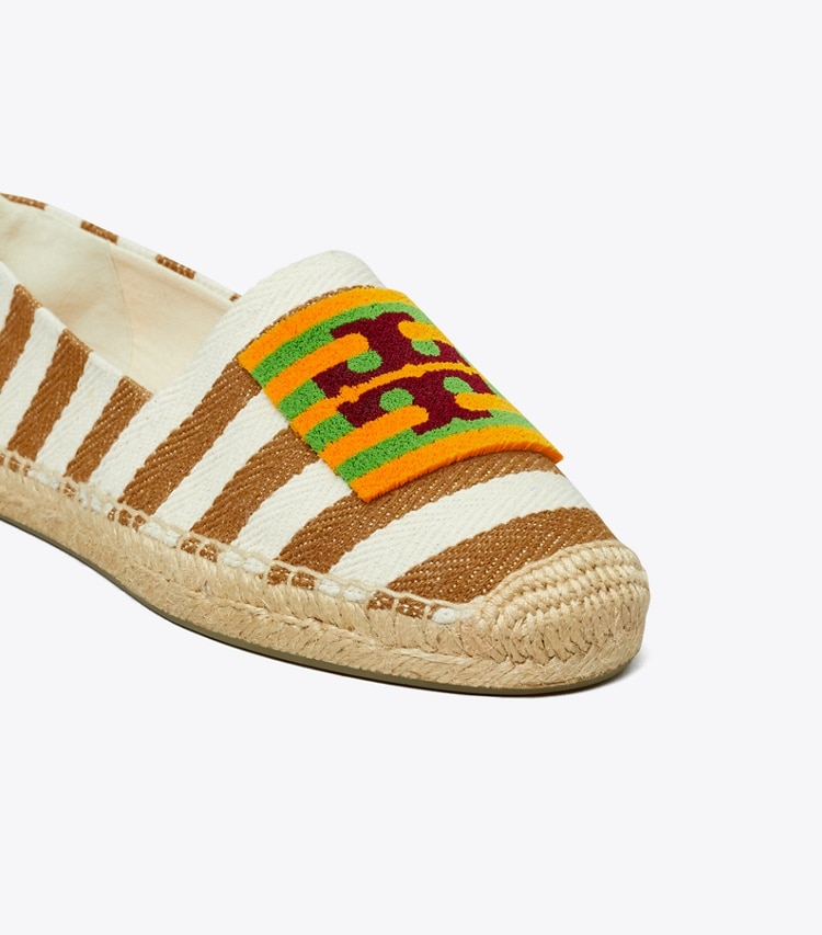 Tory Burch designer espadrilles Double T Espadrille in WHISKEY BROWN / NATURALE detail