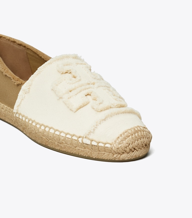 Tory Burch designer espadrilles Double T Espadrille in NATURALE / NATURALE / CRETA angle