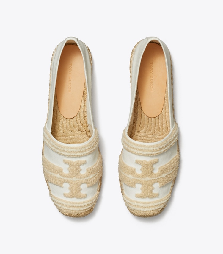 Tory Burch designer espadrilles Double T Espadrille in NATURAL / LIGHT ALABASTER overhead