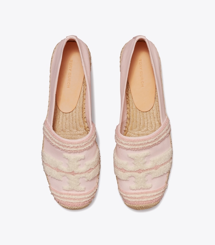 Tory Burch designer espadrilles Double T Espadrille in PINK TULLE overhead