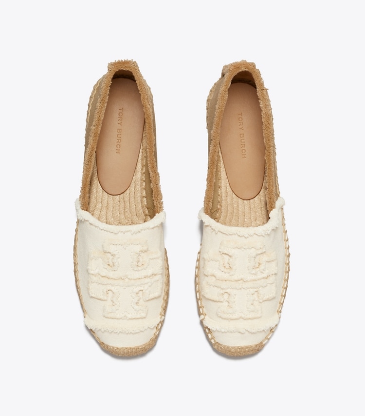 Tory Burch designer espadrilles Double T Espadrille in NATURALE / NATURALE / CRETA overhead