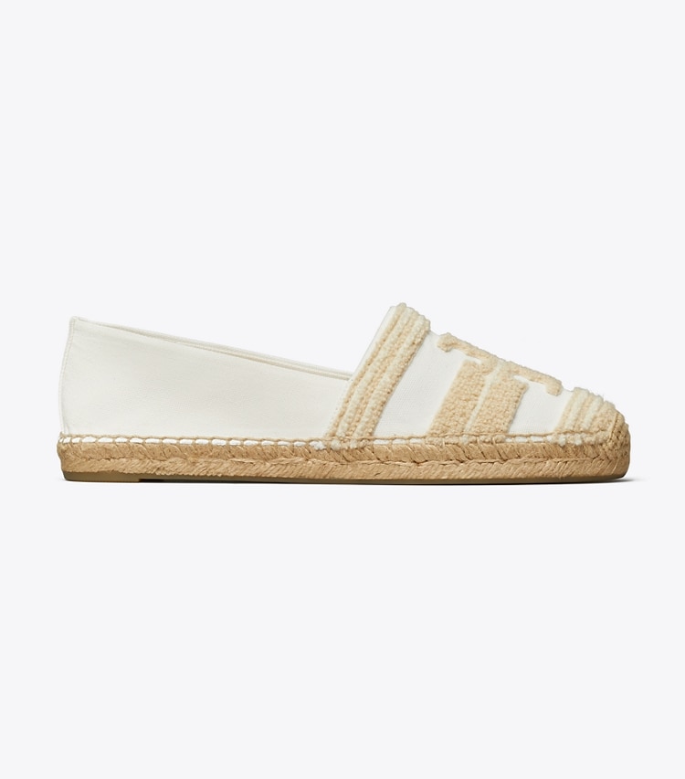 Tory Burch designer espadrilles Double T Espadrille in NATURAL / LIGHT ALABASTER side
