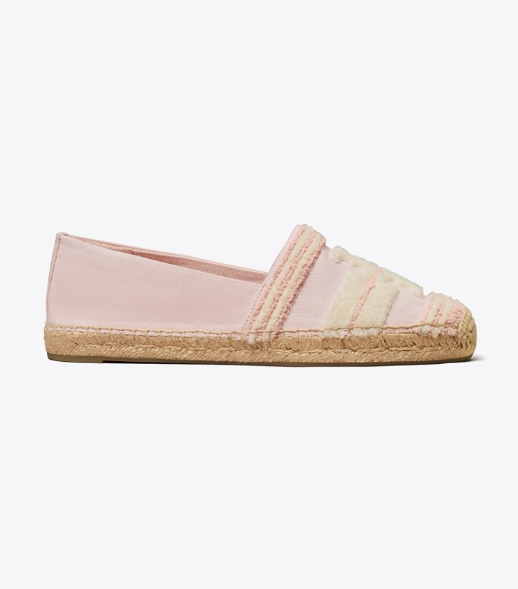 Tory Burch designer espadrilles Double T Espadrille in PINK TULLE side