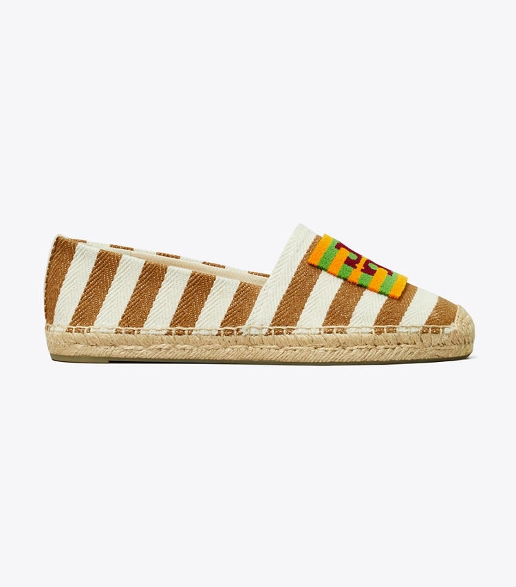 Tory Burch designer espadrilles Double T Espadrille in WHISKEY BROWN / NATURALE side