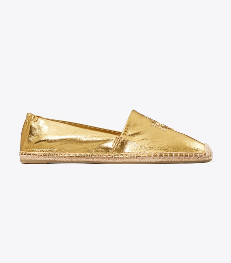 Tory Burch designer espadrilles Double T Espadrille in GOLD LEAF side