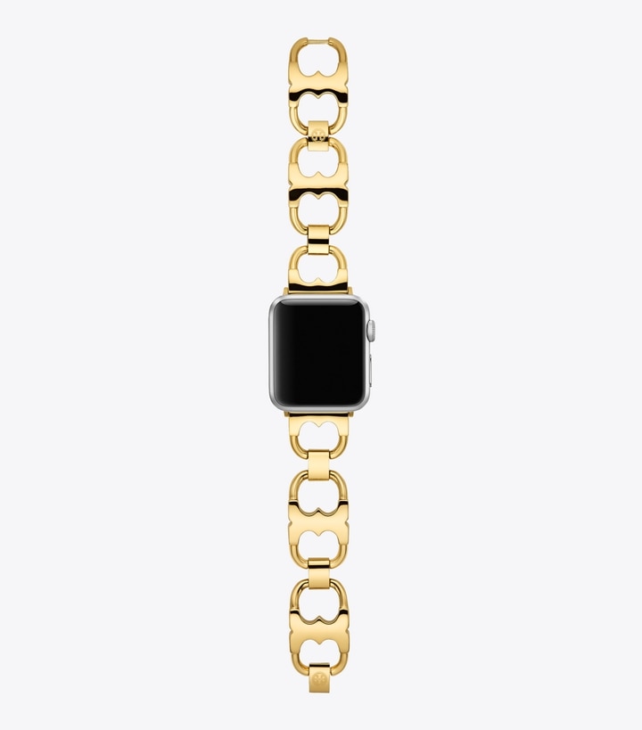 Double T Link Band for Apple Watch®, Gold-Tone Stainless Steel: Women's Designer  Watches Tory Track Smart Watches