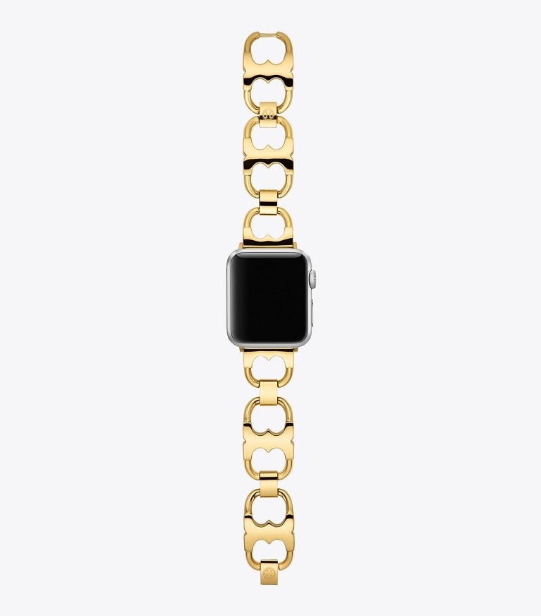 Tory Burch designer watches tory track smart watches Double T Link Band for Apple Watch®, Gold-Tone Stainless Steel in Gold front