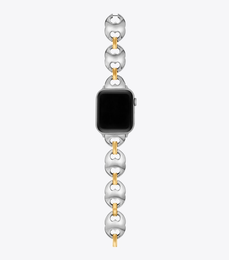 Tory Burch designer watches tory track smart watches Double T Link Band for Apple Watch® in TWO-TONE front
