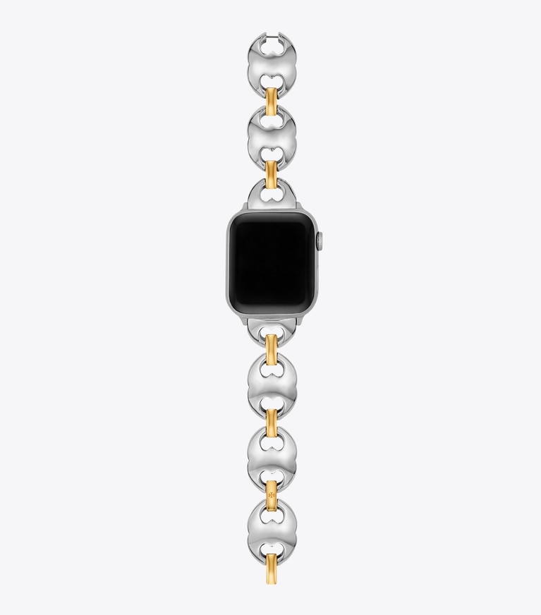 Tory Burch designer watches tory track smart watches Double T Link Band for Apple Watch® in TWO-TONE front