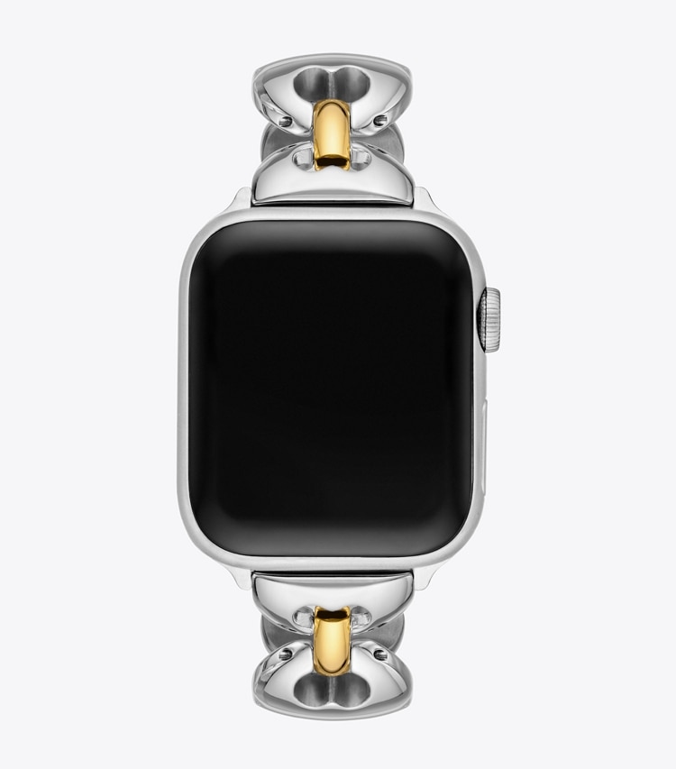 Tory Burch designer watches tory track smart watches Double T Link Band for Apple Watch® in TWO-TONE overhead
