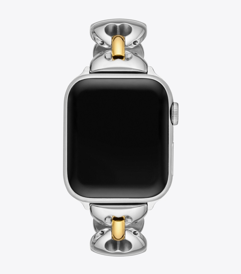 Tory Burch designer watches tory track smart watches Double T Link Band for Apple Watch® in TWO-TONE front