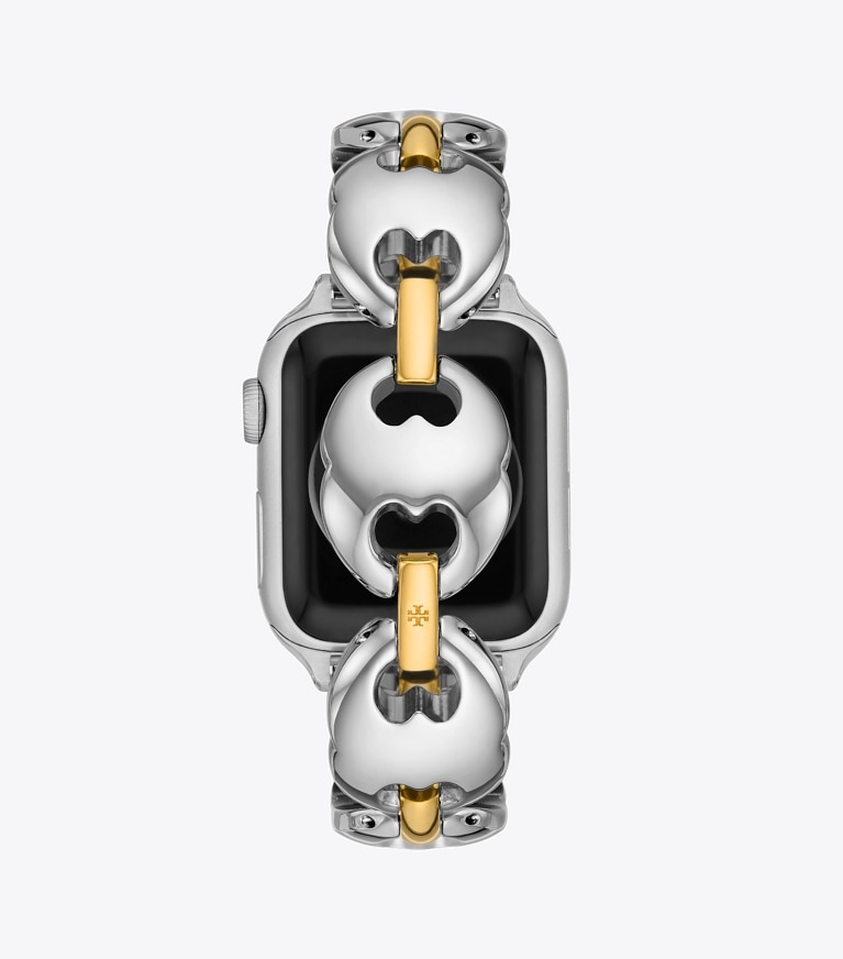 Tory Burch designer watches tory track smart watches Double T Link Band for Apple Watch® in TWO-TONE front