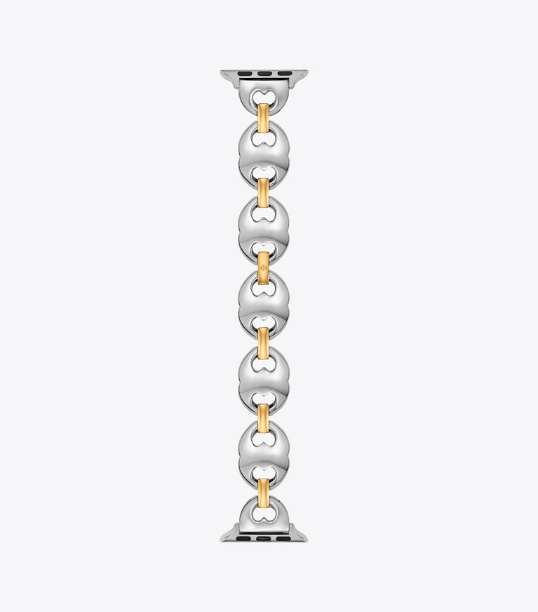 Tory Burch designer watches tory track smart watches Double T Link Band for Apple Watch® in TWO-TONE front