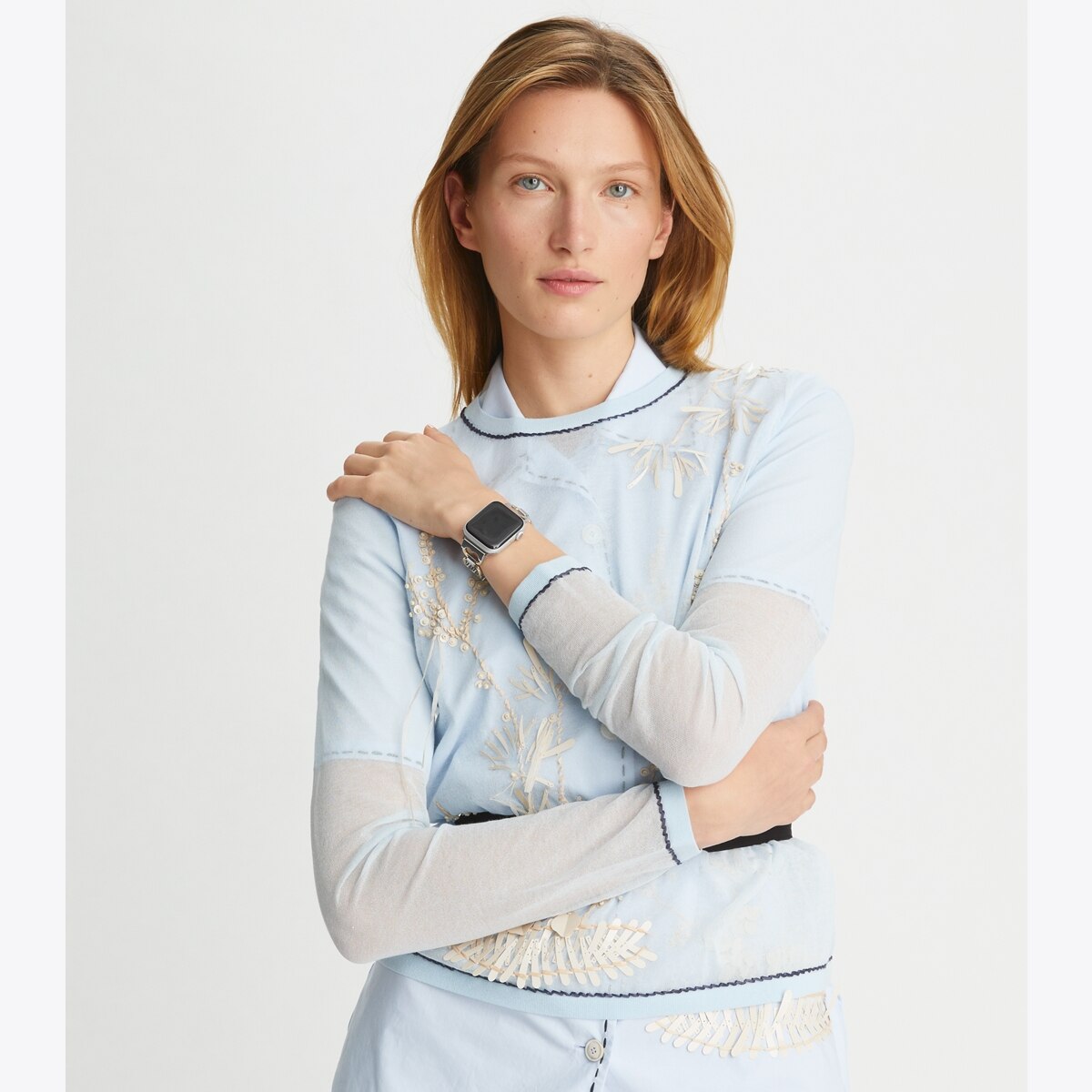 Double T Link Band for Apple Watch®, Gold-Tone/Silver, 38 MM