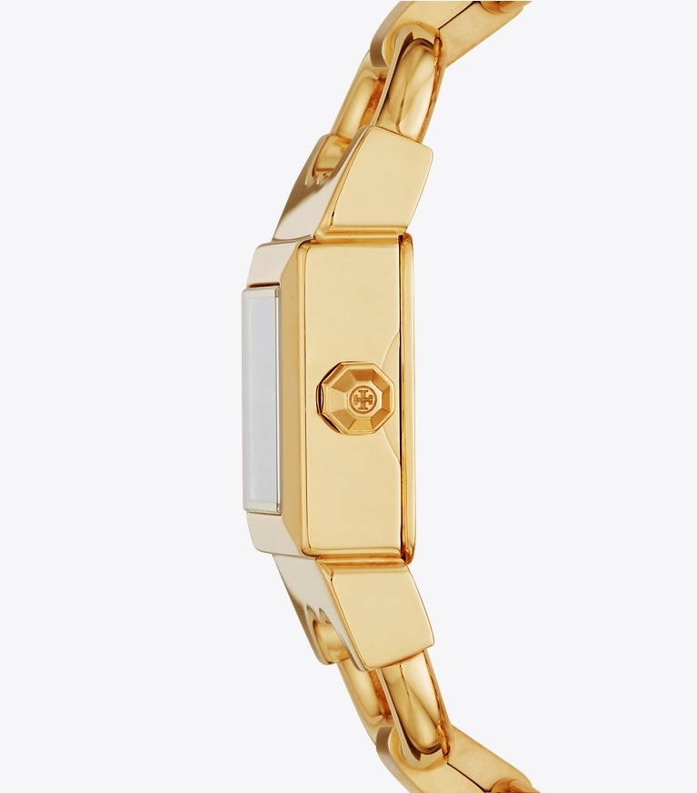 Tory Burch designer strap watches Double T Link Mop/Gold in GOLD/MOP front