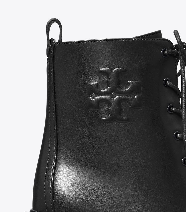 Tory Burch designer ankle boots Double T Lug Ankle Boot in PERFECT BLACK detail