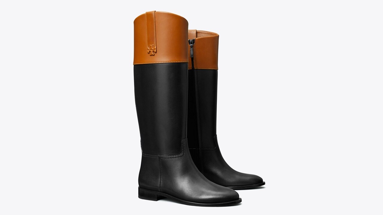 Double T Riding Boot, Wide Calf: Women's Designer Boots | Tory Burch