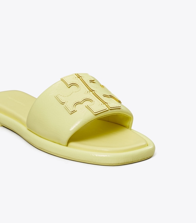 Tory Burch designer sandals Double T Sport Slide in FROZEN ZEST angle