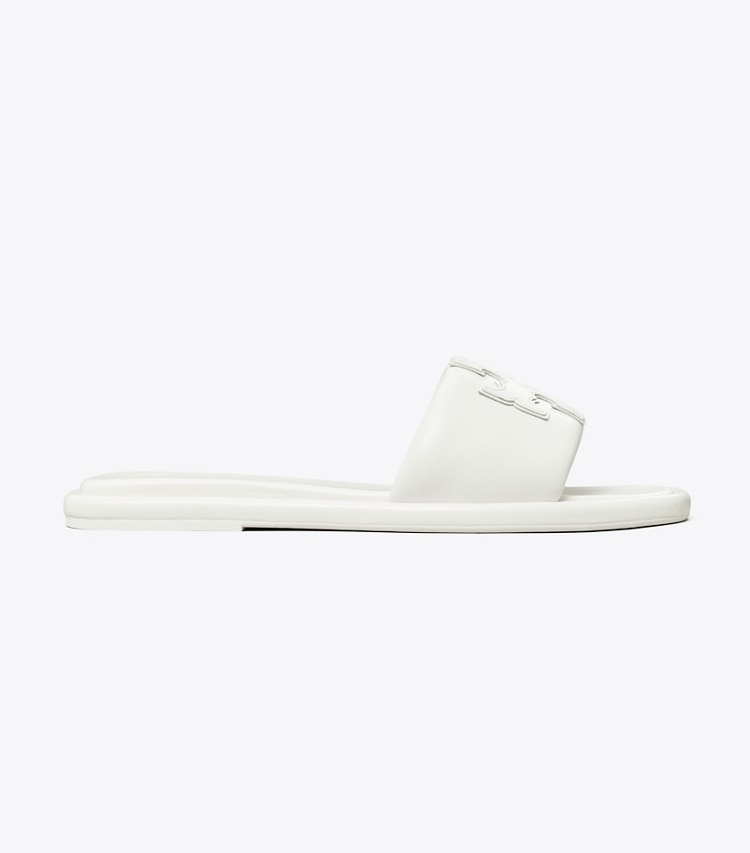 Tory Burch designer sandals Double T Sport Slide in Optic White side