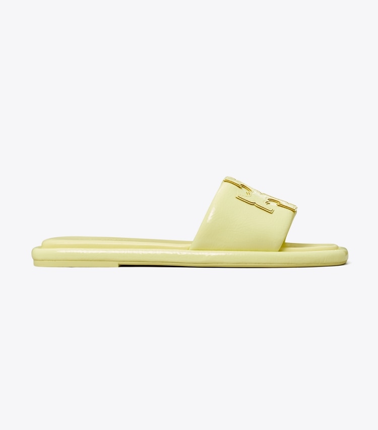 Tory Burch designer sandals Double T Sport Slide in FROZEN ZEST side