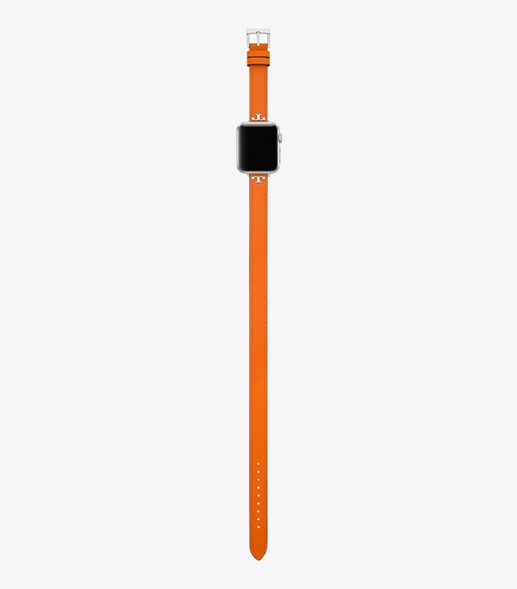 Tory Burch designer smart watches Double Wrap T Band for Apple Watch® in ORANGE/LUGGAGE overhead