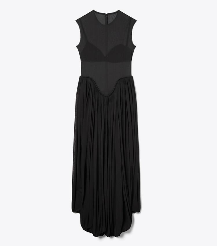 Tory Burch designer dresses Draped Jersey Dress in Black front