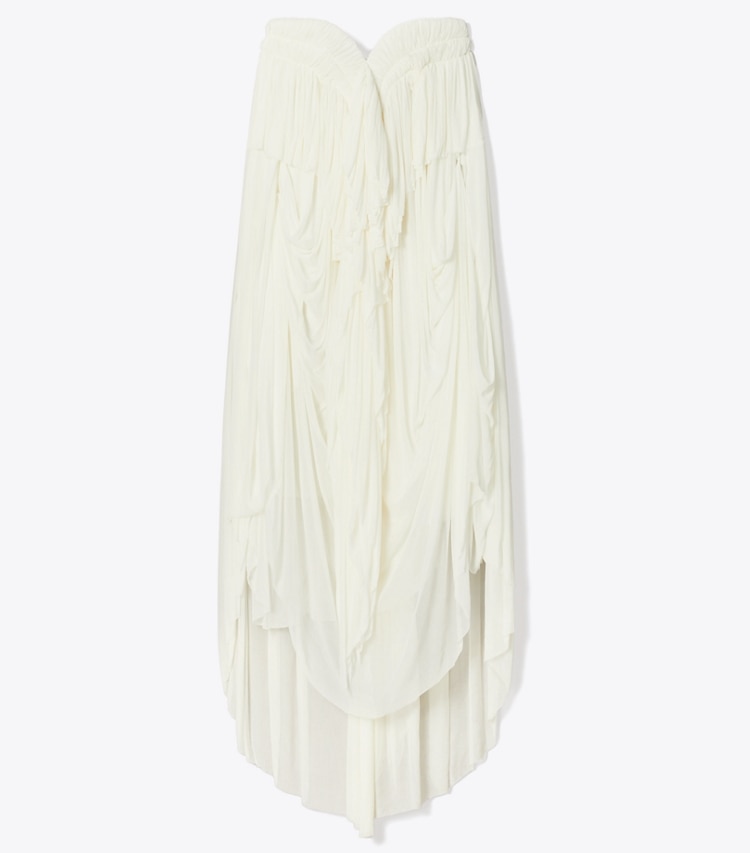 Tory Burch designer bottoms Draped Jersey Skirt in Marshmallow front